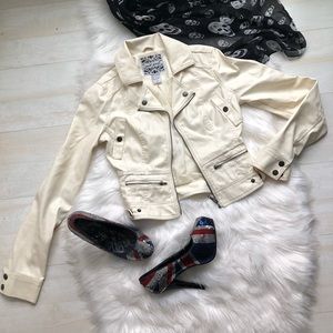 Wet Seal Faux Leather Moto Jacket, XS